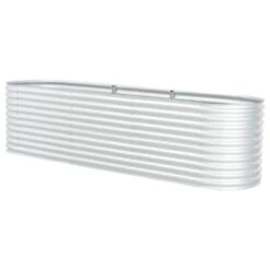 VidaXL Plantenbak Verhoogd 320x80x81 Cm Gegalvaniseerd Staal Zilver -Groene Hoek e27d6788cd174a629d6e7851d6055dba