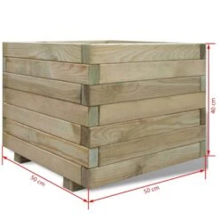 VidaXL Plantenbak Verhoogd Vierkant 50x50x40 Cm Hout -Groene Hoek e408d8dadf5a4eef85655993093394c0
