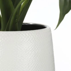 Mica Decorations Gabriel Bloempot - H25 X Ø29 Cm - Wit -Groene Hoek e40bcd3717bc41a4a36ce40d71f68f54