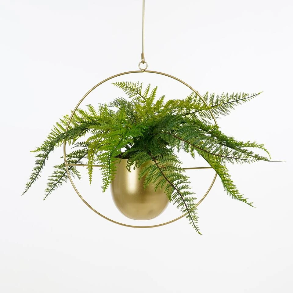 Mica Decorations Dexter Hangende Bloempot - L34 X B14 X H65 Cm - Goud 6 Mica Decorations Dexter Hangende Bloempot - L34 X B14 X H65 Cm - Goud - Afbeelding 4