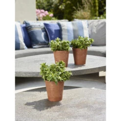 Ter Steege Bloempot - Dark Terra Cotta - Natuursteen Look - D17 X H15 Cm -Groene Hoek e9246429f9e14b348ef60df502d4e528