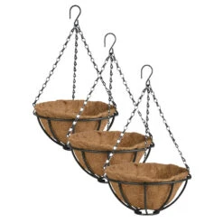 Esschert Design Plantenmand - Hanging Basket - Zwart - 25 Cm -Groene Hoek f16a5555162f4f85b044328ac818b927
