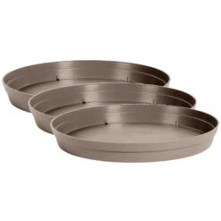 EDA Bloempot - Toscane - Onderschaal - Taupe - Kunststof - D28 Cm -Groene Hoek f3a95401c81e4f36aa62bacef873c09a