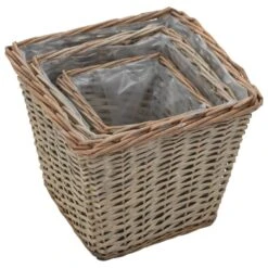 VidaXL Plantenbakken Verhoogd 3 St Wicker Met PE-voering -Groene Hoek f5cd8c92d9364e5fa03f74a7e587896e
