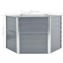 VidaXL Plantenbak Verhoogd 129x129x77 Cm Gegalvaniseerd Staal Grijs -Groene Hoek f94a7e8823d9403699af5365d0da62d2