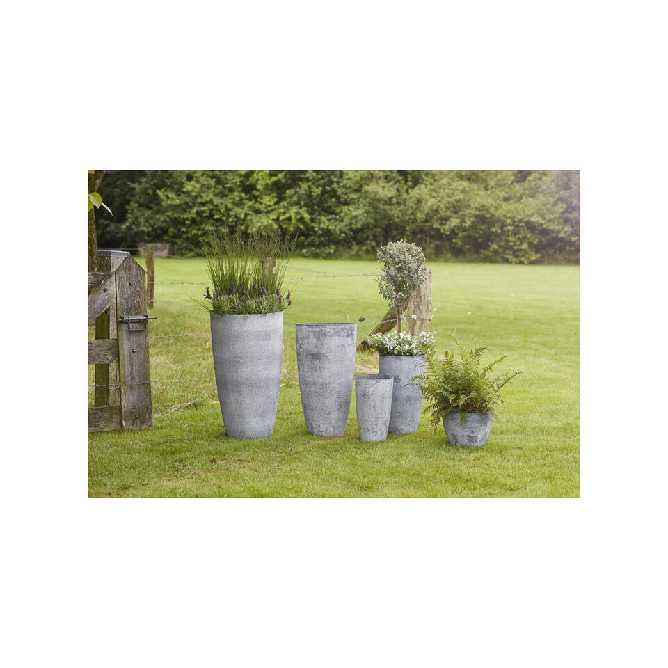 Ter Steege Plantenpot - Betongrijs - Kunststof-steenpoeder - 22x17 Cm 4 Ter Steege Plantenpot - Betongrijs - Kunststof-steenpoeder - 22x17 Cm - Afbeelding 2