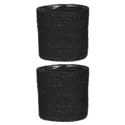 Mica Decorations Bloempot - Rotan - Zwart - Jute - 14 X 14 Cm 7 Mica Decorations Bloempot - Rotan - Zwart - Jute - 14 X 14 Cm -Groene Hoek fb73d8947c2b46f69a3c73ad17992808
