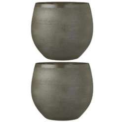 Floran Bloempot - Donkergroen Met Relief - Keramiek - 33 X 28 Cm -Groene Hoek ff609fd956fa4437bf02210958013594